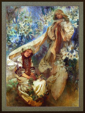 Madonna of the Lilies by Alphonse Mucha